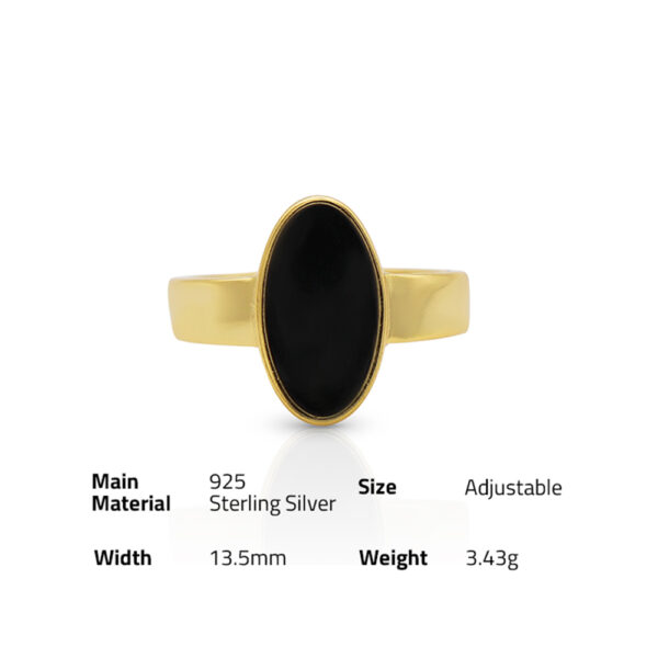 Chris April trendy 925 sterling silver gold plated simple elliptical dropping gemstone rings - Image 6