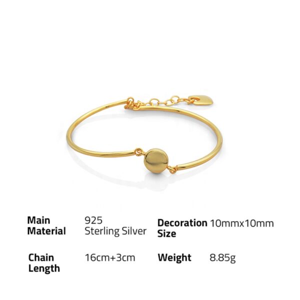 Chris April in stock fine jewelry 925 Sterling silver gold plated special round charm bracelets - Image 6