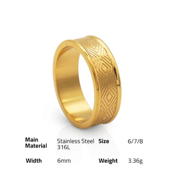 Chris April In stock Fashion Jewelry 316L stainless steel PVD gold plated totem finger ring for women - Image 6