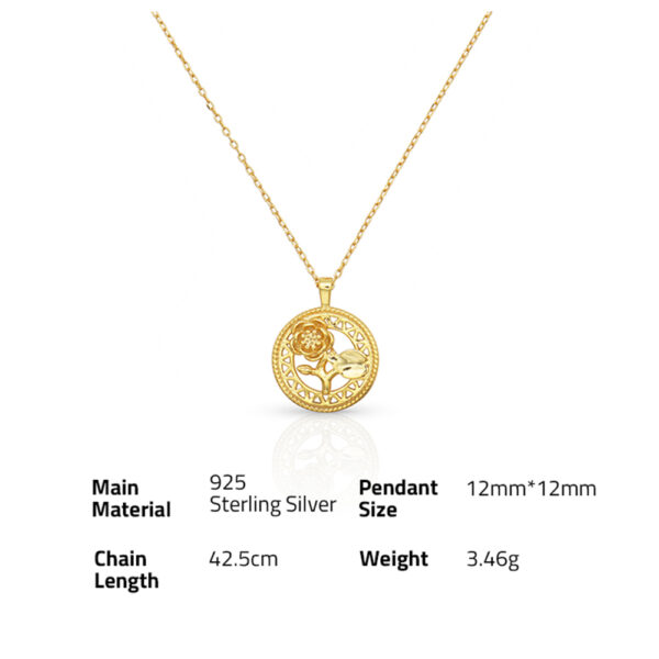 Chris April in stock 925 sterling silver simple gold plated Fashion flower pendant necklaces - Image 6