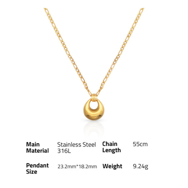 Chris April fashion jewelry 316l stainless steel pvd gold plated figaro chain drop pendant necklace for women - Image 6