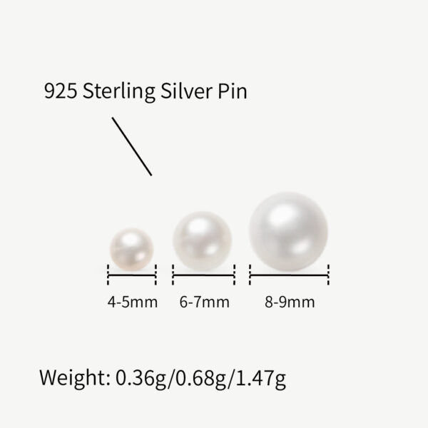 Chris April gold plate 925 sterling silver natural sweetwater bun shape pearls stud earrings - Image 5