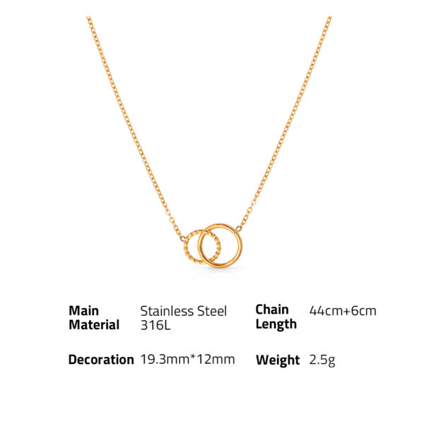 Chris April Anti-tarnish 316L stainless steel 18k PVD gold plated minimalist double twist loops links chain necklace - Image 6