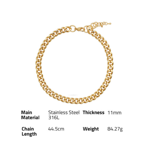 Chris April in stock fashion Metal wind PVD gold plated stainless steel retro Thick chain choker jewelry necklace - Image 6