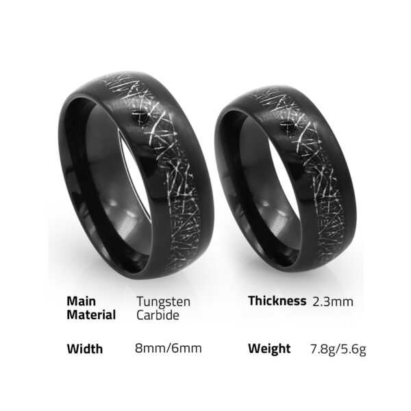 Chris April fashion  jewelry tungsten steel PVD black gold plated men jewelry couple ring scratch resistant band ring - Image 6