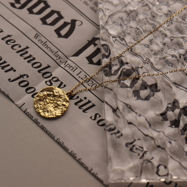 Chris April in stock 925 sterling silver gold plated coin world map pendant necklaces - Image 4