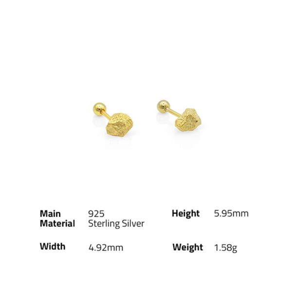 Chris April in stock fine jewelry sterling silver 14k gold plated Custom vermeil rocky screw clasp stud earrings - Image 6