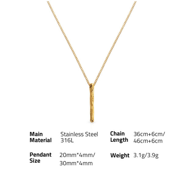 Chris April trendy design 316L stainless steel pvd gold plated minimalist long short branches pendant chain necklace - Image 6