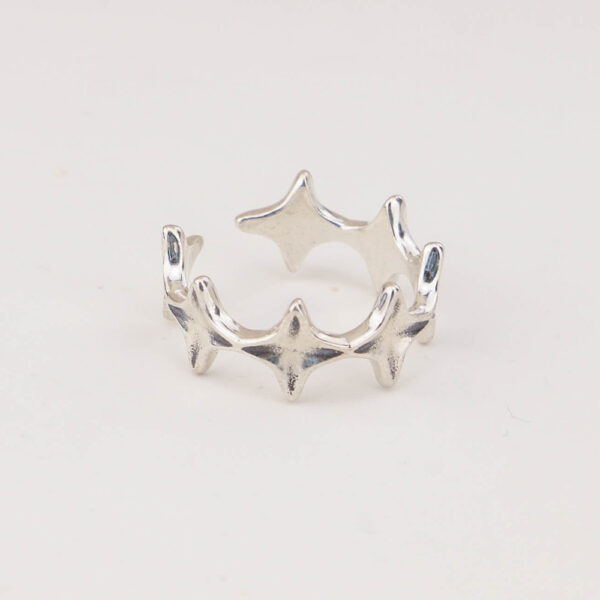 Chris April 925 sterling silver stars bumpy ring - Image 5