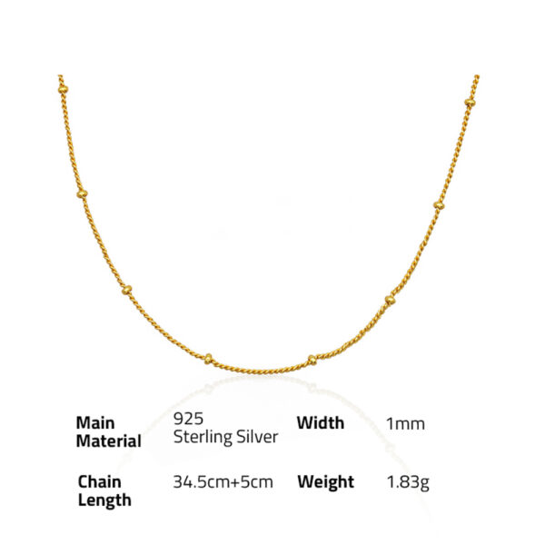 Chris April Fashion 18k gold plated 925 Sterling silver Nice quality bead choker collar necklaces - Image 6