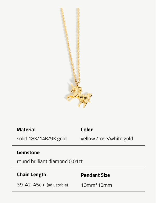 Chris April 14k solid real gold jewelry unicorn custom diamond choker necklace - Image 6