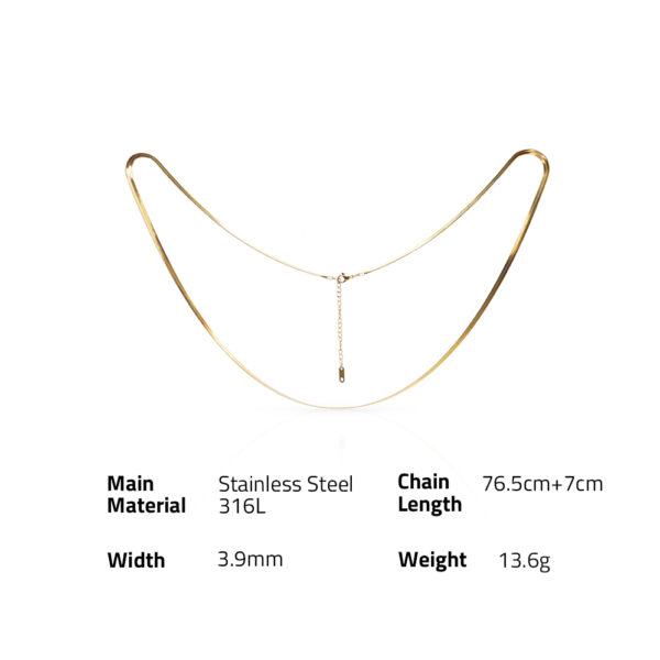 Chris April body jewelry 316L stainless steel 18k PVD gold plated chatelaine waist chain herringbone body chain - Image 6