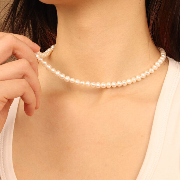 Chris April 925 Sterling silver 18K gold plated Handmade Baroque pearl necklace - Image 5