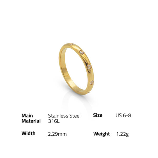 Chris April fashion jewelry in stock PVD gold plated 316L stainless steel water proof bejeweled knuckle rings for women - Image 6