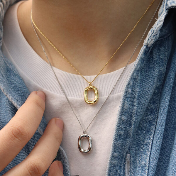 Chris April instock 925 Sterling Silver gold plated custom vermeil oval shaped pendant necklaces - Image 5