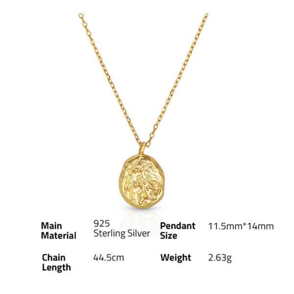 Chris April fine jewelry 925 Sterling silver gold plated custom vermeil lava texture pendant necklaces for women - Image 6