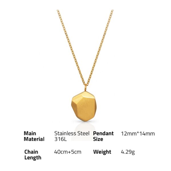 Chris April fashion jewelry 316L stainless steel PVD gold plated Matte irregular pendant necklace - Image 6