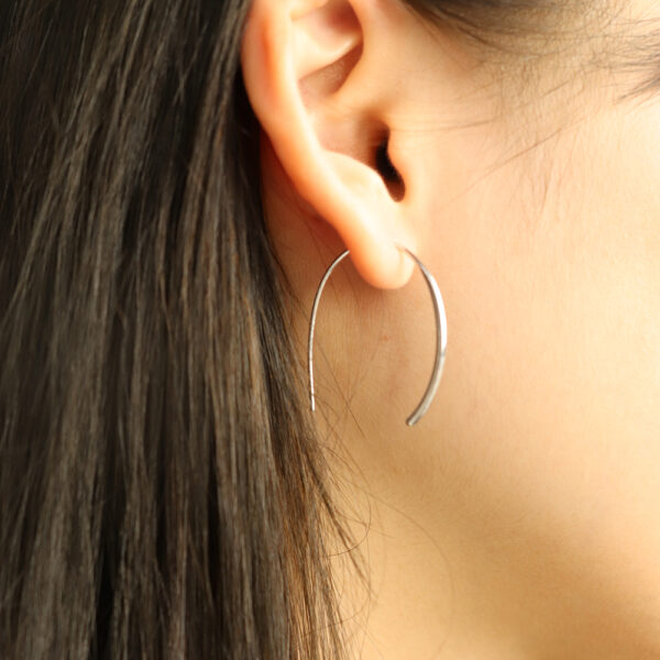 Chril April  INS style 925 sterling silver gold plated polished ladies  Simple temperament U-shaped earrings - Image 4