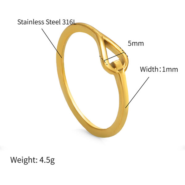 Chris April 18K gold PVD plated 316L stainless steel rings finger thin linked pinky ring - Image 5