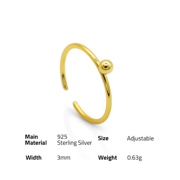 Chris April in stock 925 sterling silver gold plated Minimalist custom vermile thin knuckle ring - Image 6