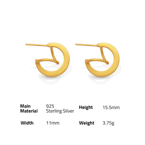 Chris April fashion In Stock 925 sterling silver 18k gold plated Minimalist Abstract Matte Earrings - Image 6