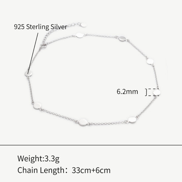 Chris April wholesale in stock 925 sterling silver simple stackable flat bead charms flake necklace - Image 6