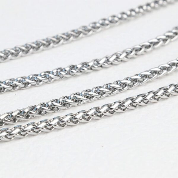 Chris April 316L stainless steel PVD silver plated strand chain necklace - Image 5