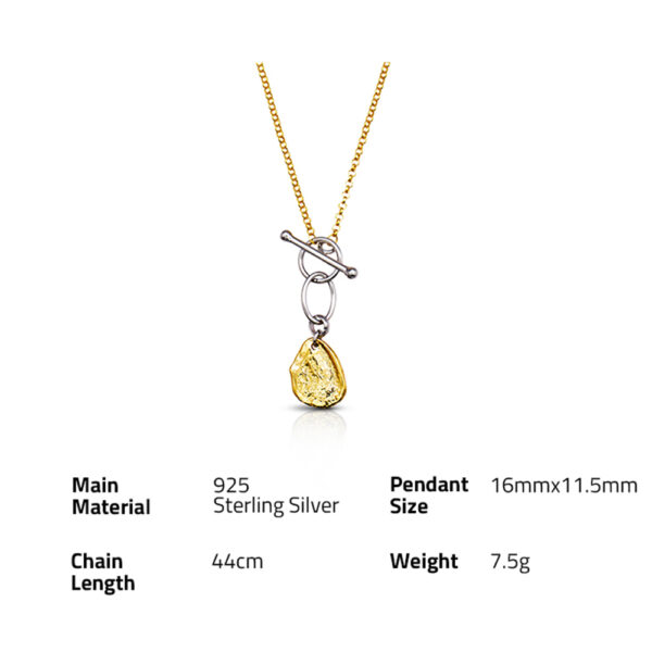 Chris April in stock 925 sterling silver gold plated irregular bump design lady necklace with OT chain - Image 6