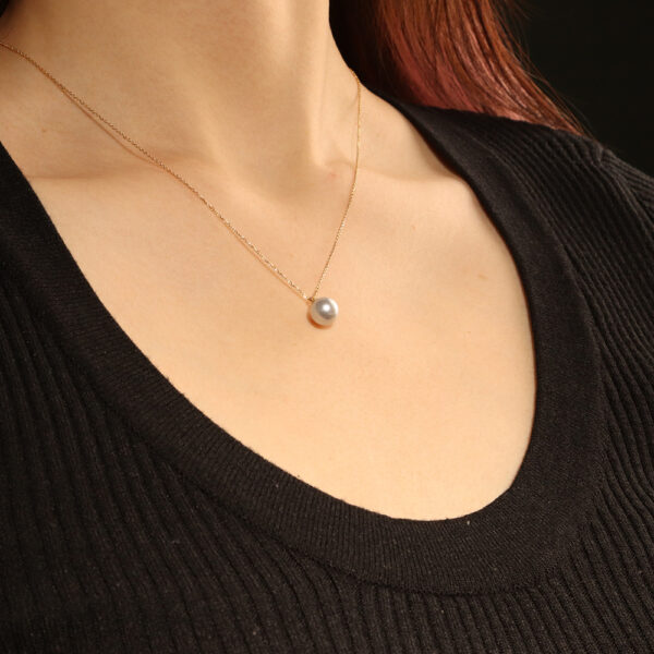 Chris April custom solid gold 18k 14k 9k seawater akoya pearl pendant choker necklaces - Image 5