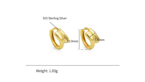 Chris April 925 sterling silver lightweight water drop custom gold vermeil hoop earrings - Image 6