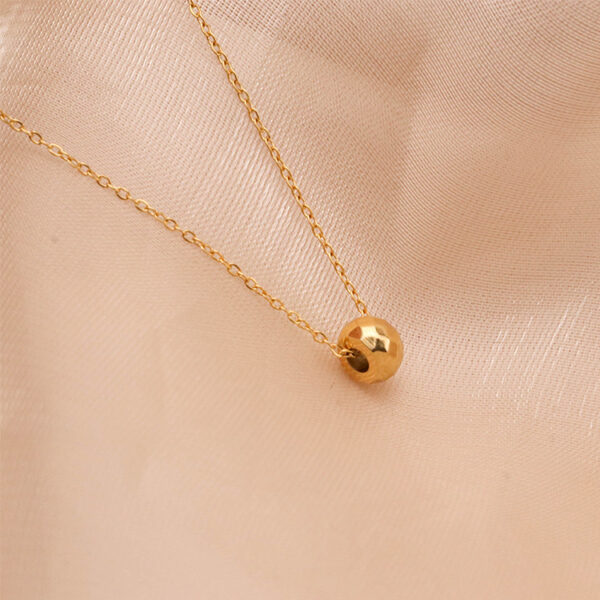 Chris April 316L stainless steel PVD gold plating cutting polyhedron bead lucky charm necklace - Image 6