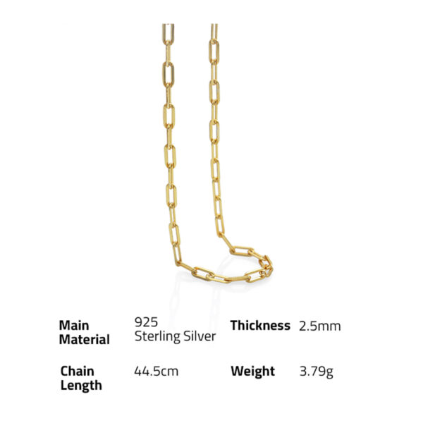 Chris April in stock 18K gold plated 925 sterling silver heavy link chain necklaces - Image 6