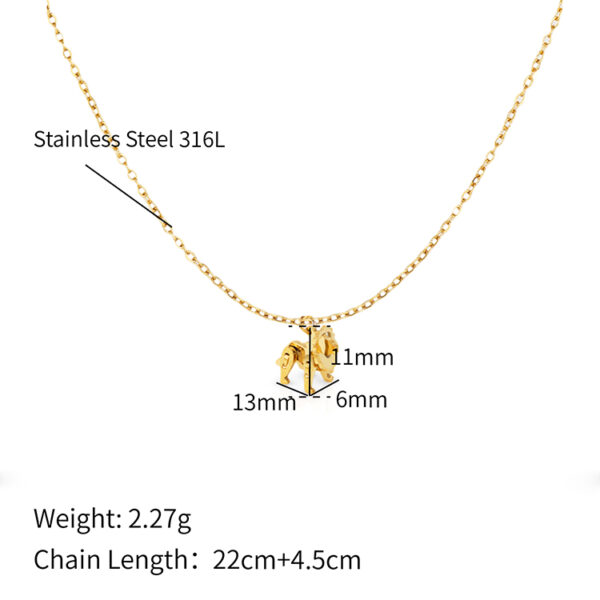 Chris April 316L stainless steel gold plated animal necklace pendant for men - Image 6