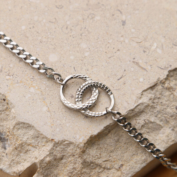 Chris April 316L stainless steel silver cuban bracelet infinity cuban link chain - Image 5