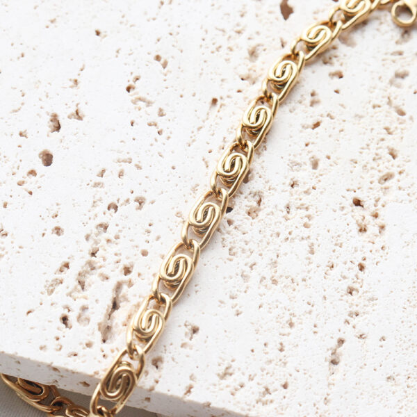 Chris April in stock fashion jewellery 316L stainless steel PVD gold plated non tarnish cloud chunky chain bracelet - Image 4