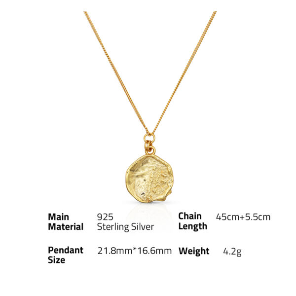 Chris April fine jewelry vermeil gold plated 925 sterling silver 2.5 micron texure pendant curb chain necklaces - Image 6