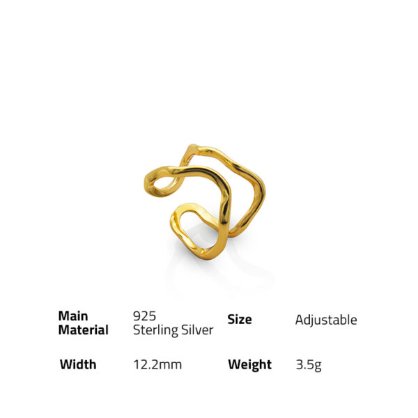 Chris April New style 925  sterling silver gold plated hollow-carved design fashion rings - Image 6