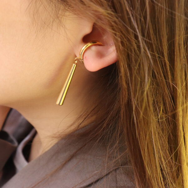 Chris April fashion in stock 316L Stainless Steel PVD gold plated ear clip on earring - Image 4