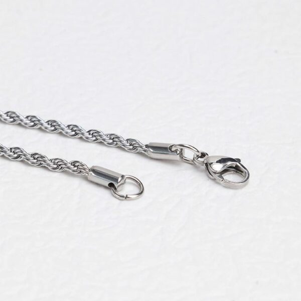 Chris April 316L stainless steel PVD silver plated rope chain necklace - Image 6