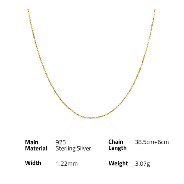 Chris April In stock Fine jewelry 925 sterling silver gold plate custom vermeil cubic bar chain necklace for women - Image 6