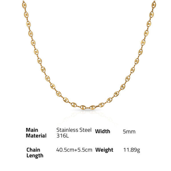 Chris April fashion jewelry PVD gold plated 316L stainless steel Bicycle chain necklace for women - Image 6