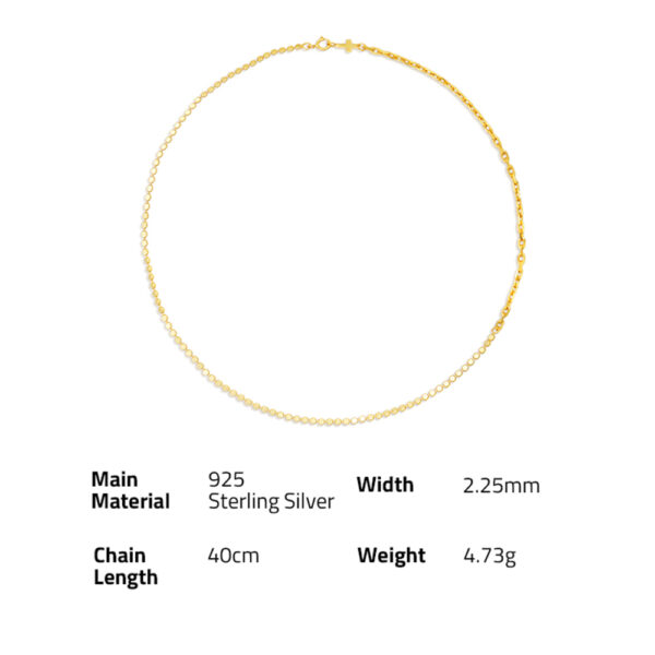 Chris April fine jewelry 925 sterling silver gold plated Minimalist Cross mix chain choker necklace - Image 6