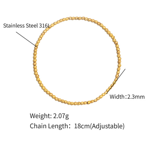 Chris April 316L stainless steel adjustable gold hand chain ladies bracelet hand chains - Image 6