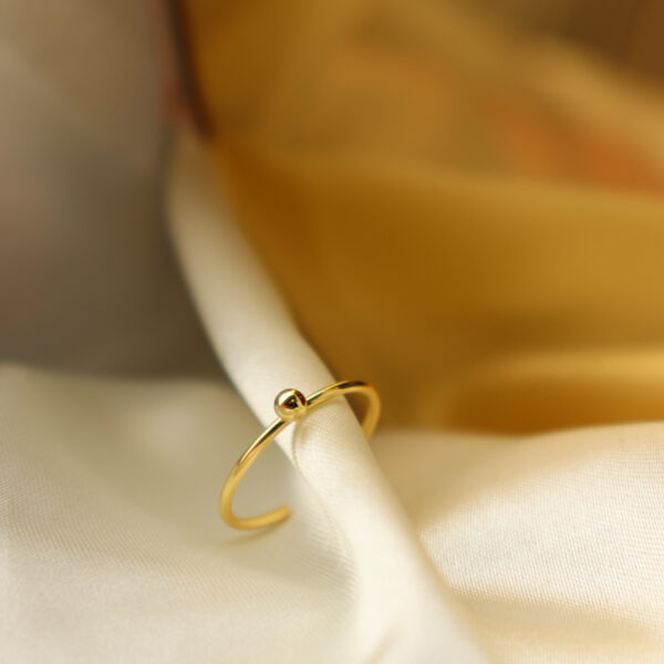 Chris April in stock 925 sterling silver gold plated Minimalist custom vermile thin knuckle ring - Image 5