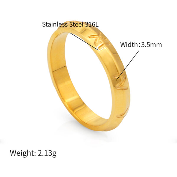 Chris April 316L stainless steel jewelry waterproof 18k gold plated alphabet rings design - Image 5