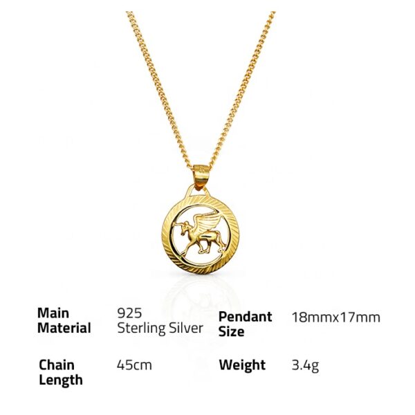 Chris April In stock 925 silver gold plated custom gold unicorn guardian pendant necklace - Image 6