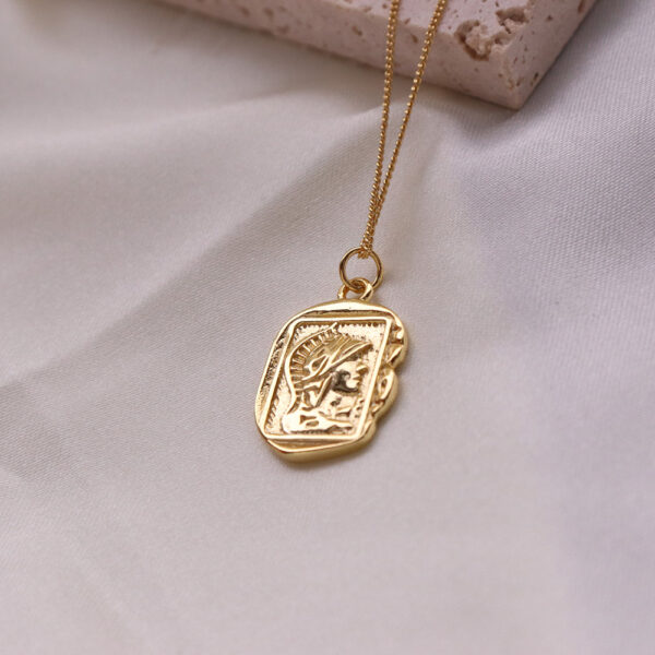 Chris April in stock 925 sterling silver simple gold plated dainty irregular pendant necklace - Image 4