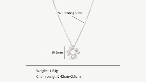 Chris April 925 sterling silver rhodium plated cluster diamond zirconia wreath pendant necklaces - Image 6