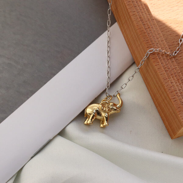 Chris April minimalist In stock 925 sterling silver 18k gold plated elephant pendant necklaces - Image 4