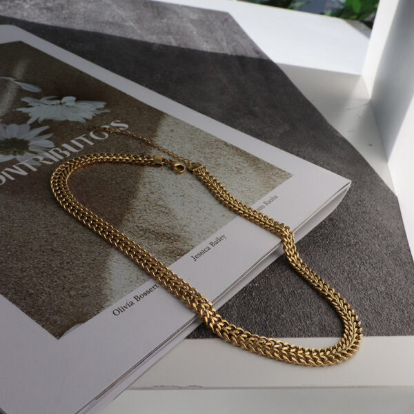 Chris April fashion design 316L stainless steel simple PVD gold plated personalized Modern chain necklace - Image 4